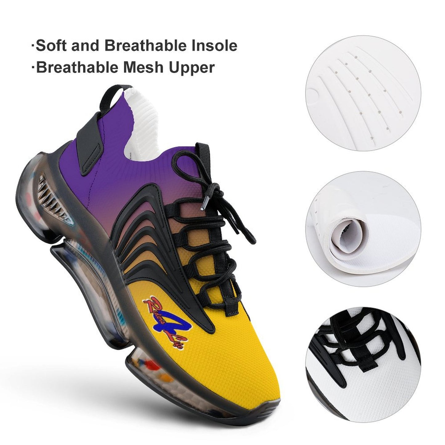 R4L Mesh Sneakers - Gold/Purple