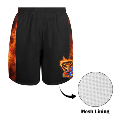 R4L Mens Elastic Shorts Orange Flame