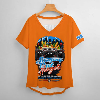 R4L Slinging Out Hunger Women's Ice Silk V-Neck T-Shirt - Org