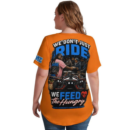 R4L Slinging Out Hunger Women's Ice Silk V-Neck T-Shirt - Org