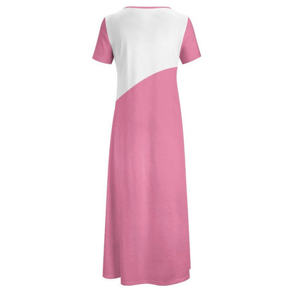 R4L Slinging Out Hunger Short Sleeve Round-Neck Long Dress - Pnk