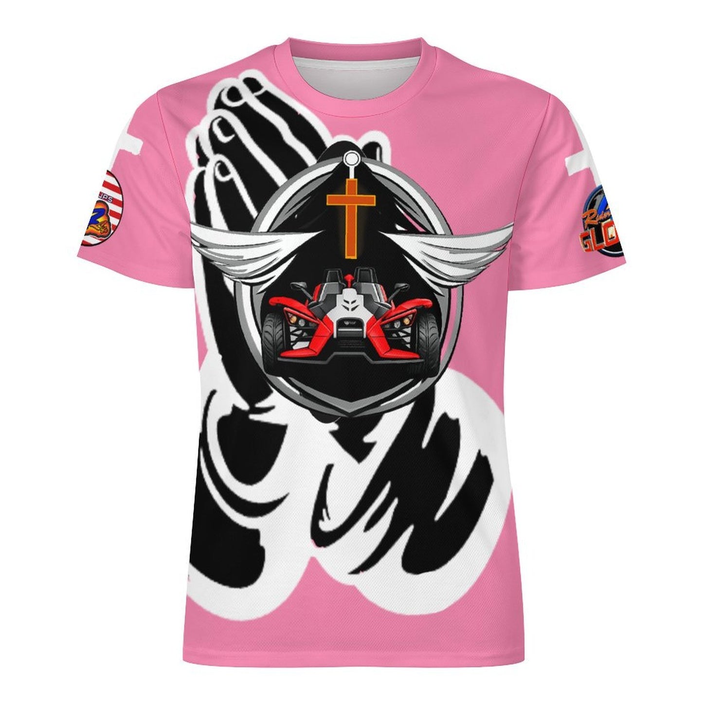 R4L Slinging with Jesus Praying Hands Ice Silk Tee Pnk