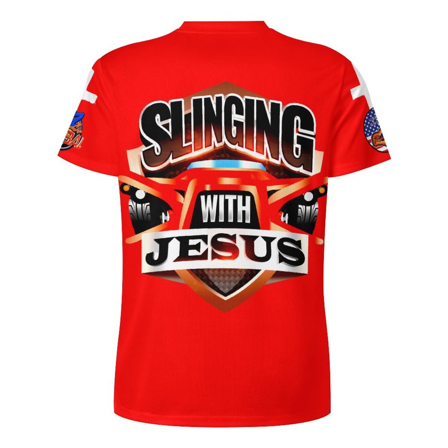 R4L Slinging with Jesus Praying Hands Ice Silk Tee Red