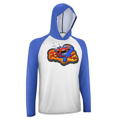 R4L Men's Long Sleeve Sun Protection  Hoodie - Blue