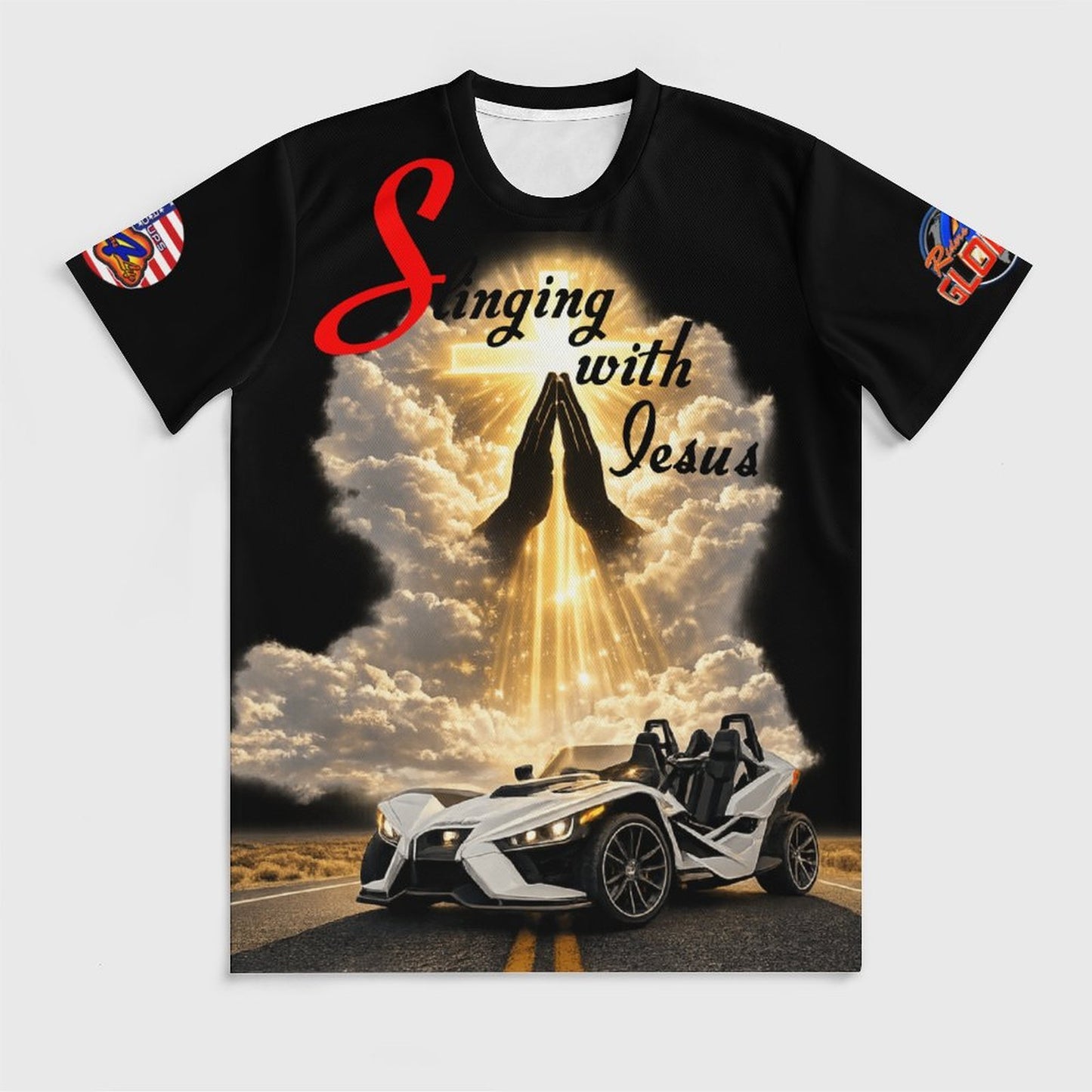 R4L Slinging with Jesus Praying Hands 2 Ice Silk Tee Blk