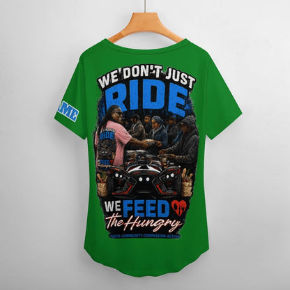 R4L Slinging Out Hunger Women's Ice Silk V-Neck T-Shirt - Grn