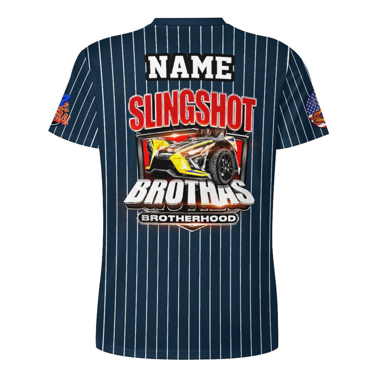 R4L Slingshot Brothas Striped Ice Silk Tee - Blu