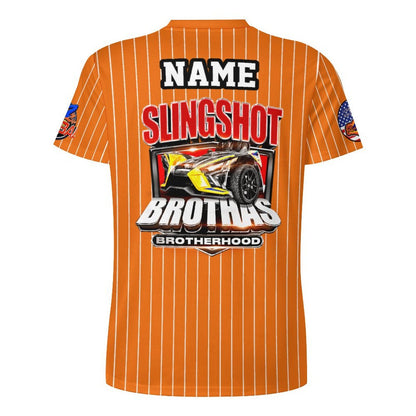 R4L Slingshot Brothas Striped Ice Silk Tee - Org