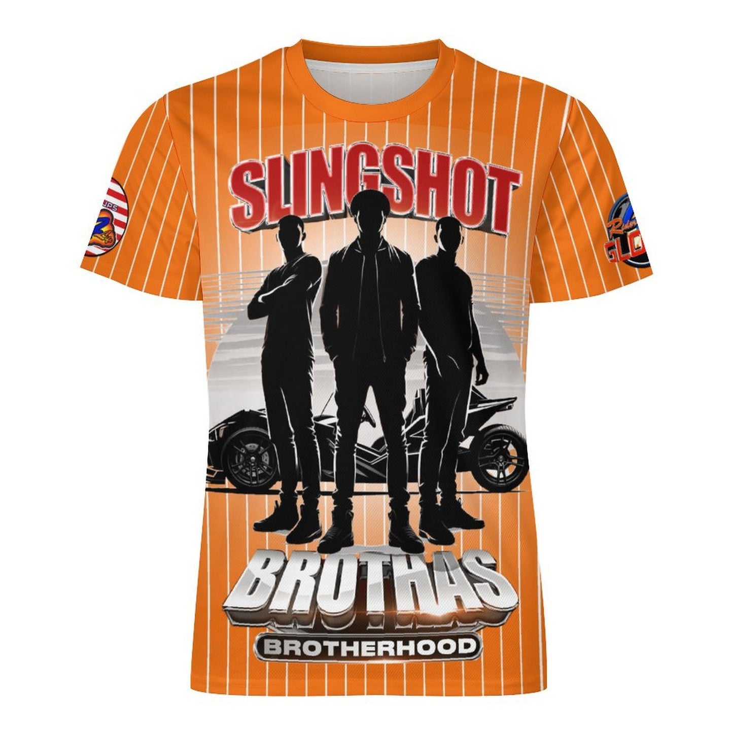 R4L Slingshot Brothas Striped Ice Silk Tee - Org