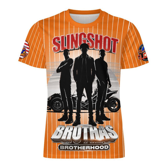 R4L Slingshot Brothas Striped Ice Silk Tee - Org