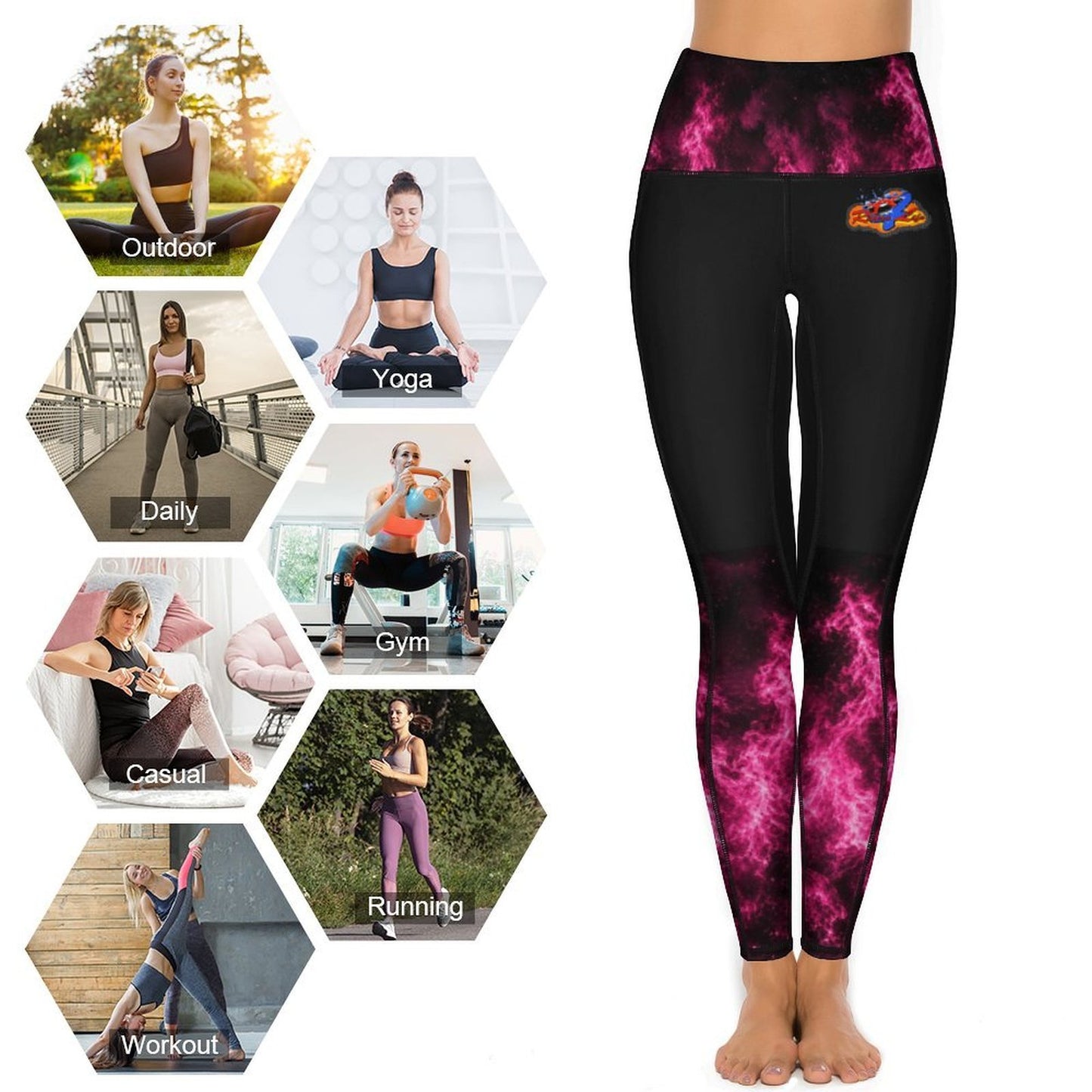 R4L Leggings Pink Flame