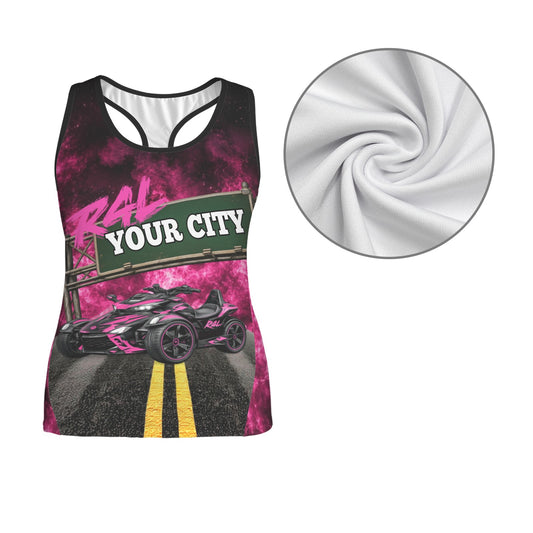 R4L Can Am Racerback Tee Pink Flame