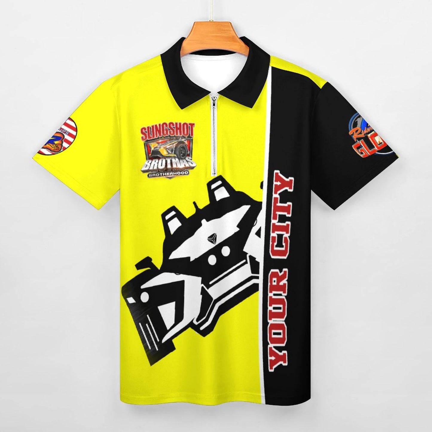 R4L Short-Sleeve Zip Polo Shirt - Ylw