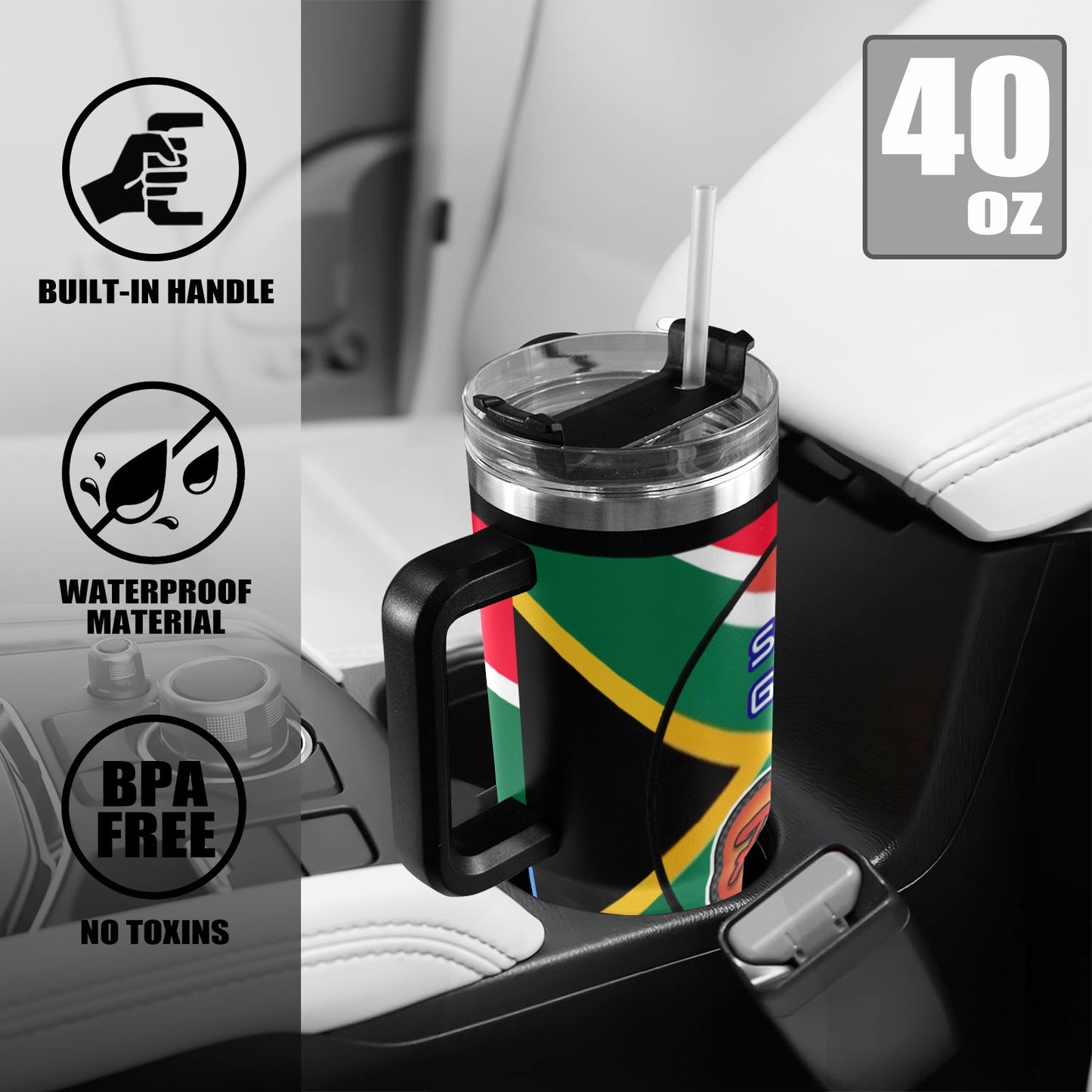 R4L 40oz South Africa Stainless Steel Stanley Mug 40oz Tumbler with Black Handle