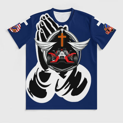 R4L Slinging with Jesus Praying Hands Ice Silk Tee Blu
