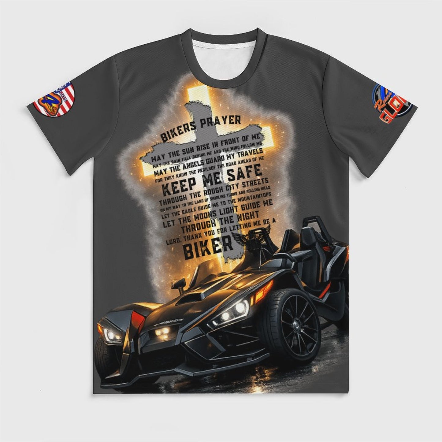 R4L Slinging with Jesus Glowing Cross Ice Silk Tee Gry