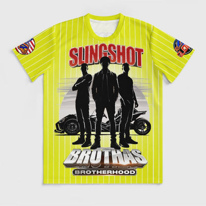 R4L Slingshot Brothas Striped Ice Silk Tee - Ylw