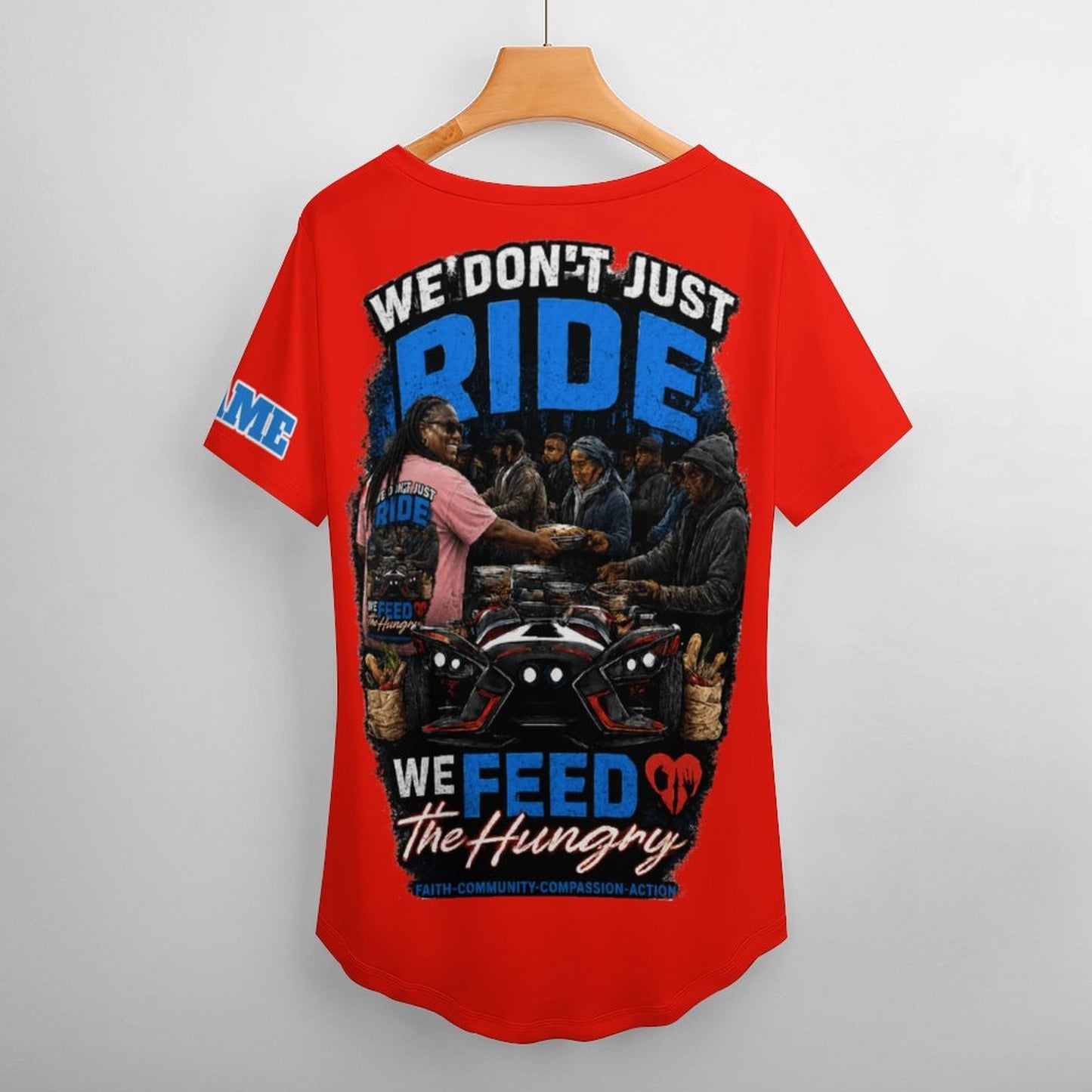R4L Slinging Out Hunger Women's Ice Silk V-Neck T-Shirt - Red