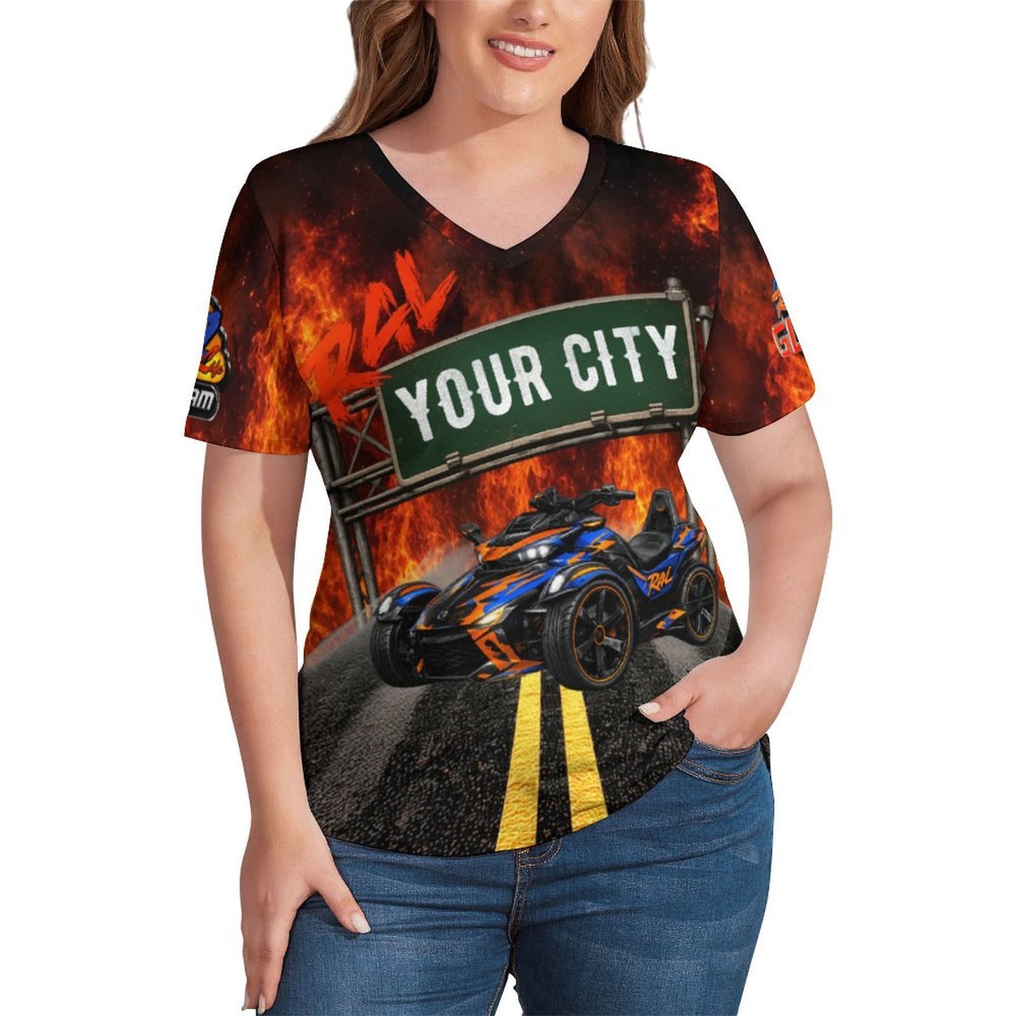 R4L Can Am Ice Silk Women's Tee Orange Flame