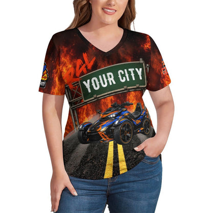 R4L Can Am Ice Silk Women's Tee Orange Flame
