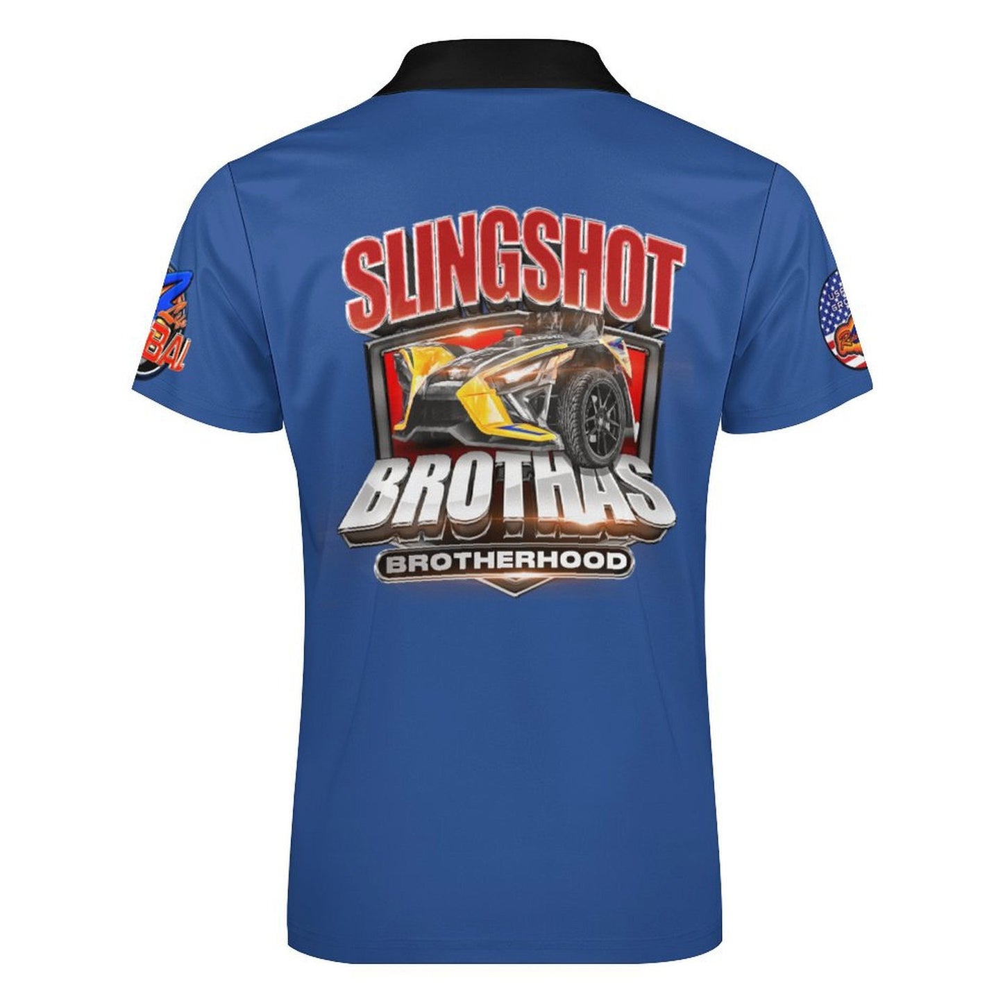 R4L Short-Sleeve Zip Polo Shirt - Blu