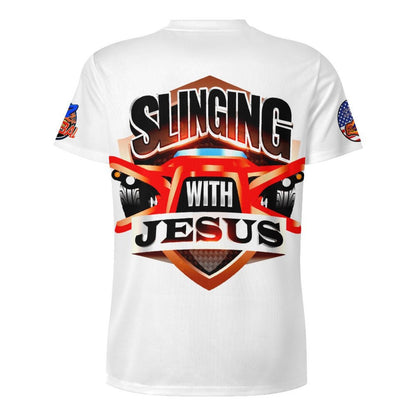 R4L Slinging with Jesus Praying Hands 2 Ice Silk Tee Wht
