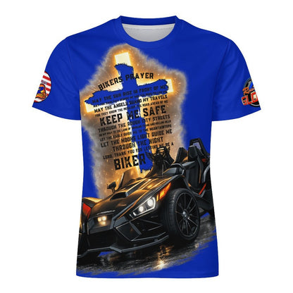 R4L Slinging with Jesus Glowing Cross Ice Silk Tee Blu