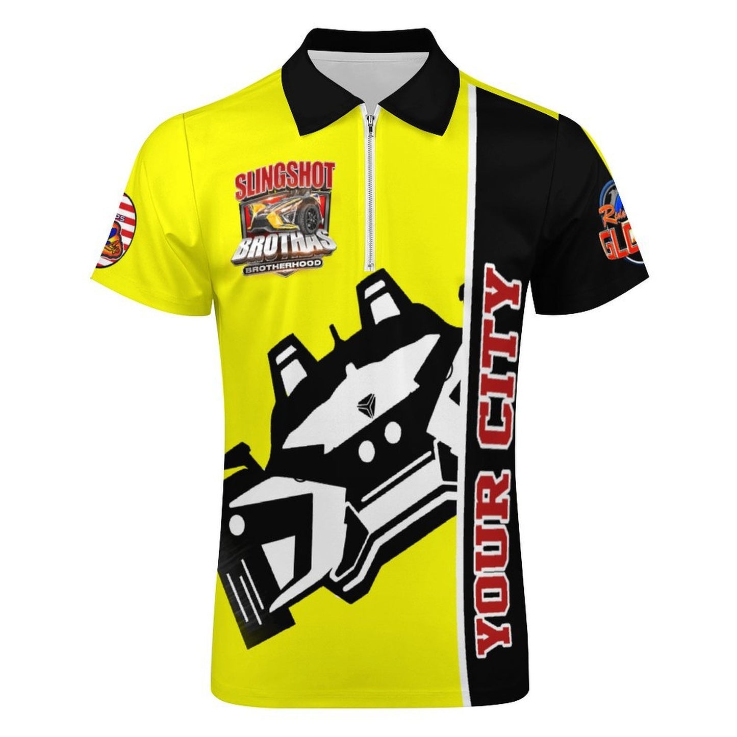 R4L Short-Sleeve Zip Polo Shirt - Ylw