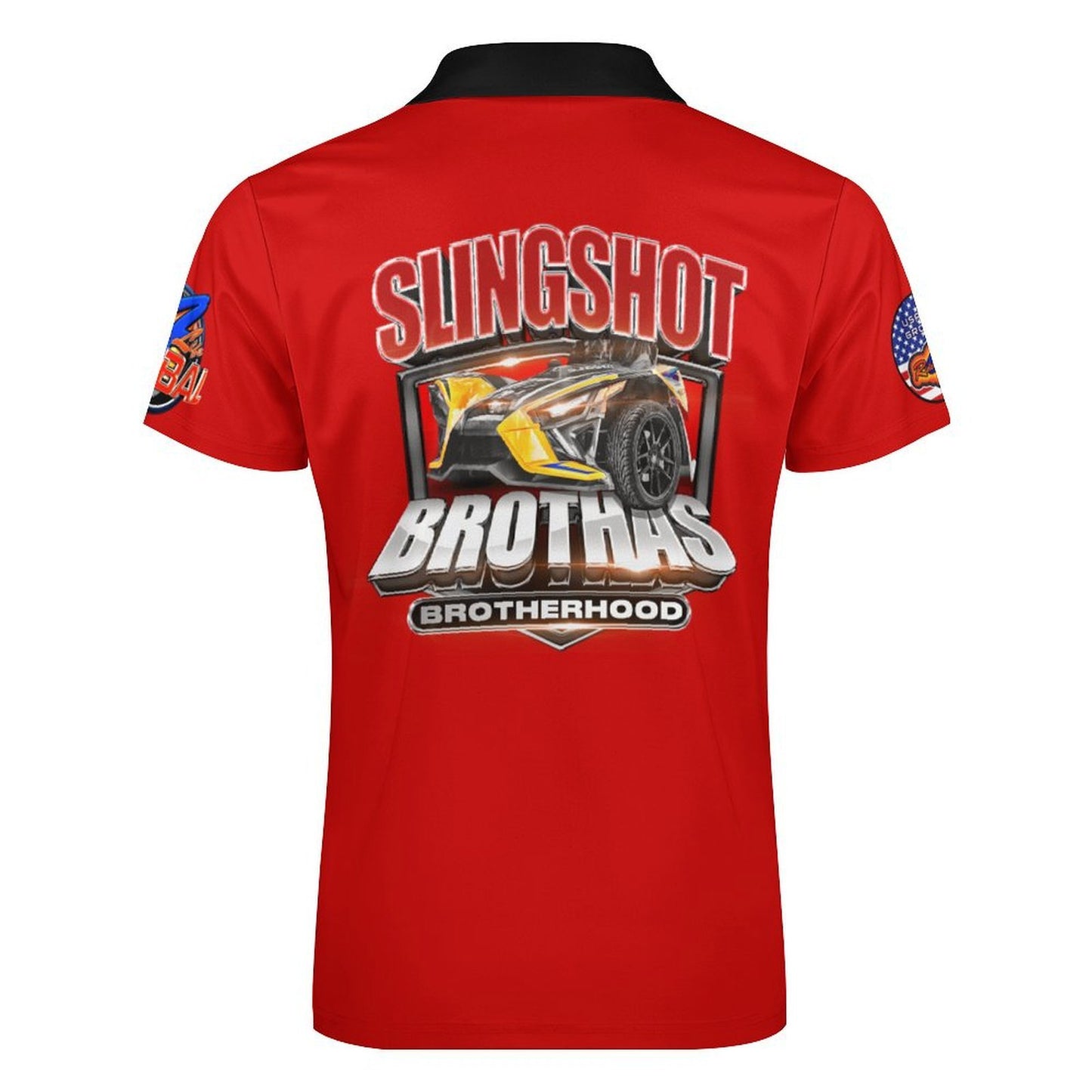 R4L Short-Sleeve Zip Polo Shirt - Red