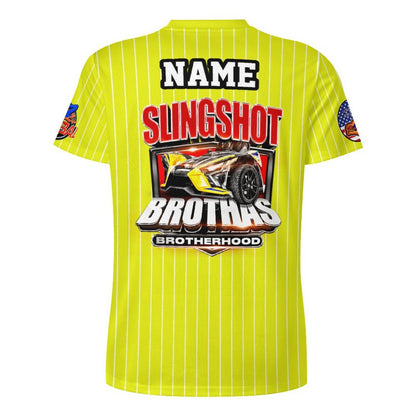 R4L Slingshot Brothas Striped Ice Silk Tee - Ylw