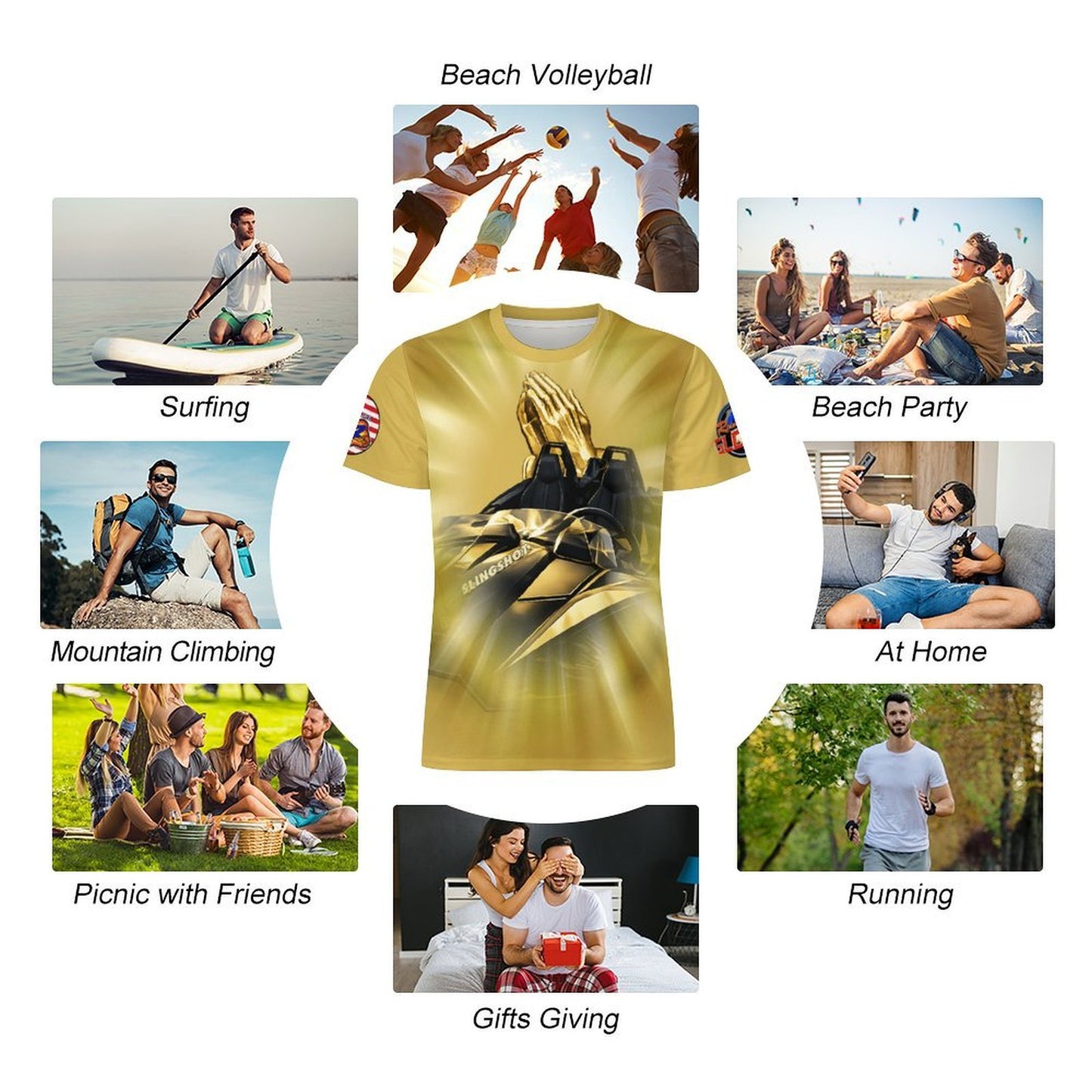 R4L Ride with Faith Ice Silk Tee - Gld