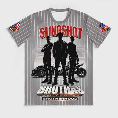 R4L Slingshot Brothas Striped Ice Silk Tee - Gry