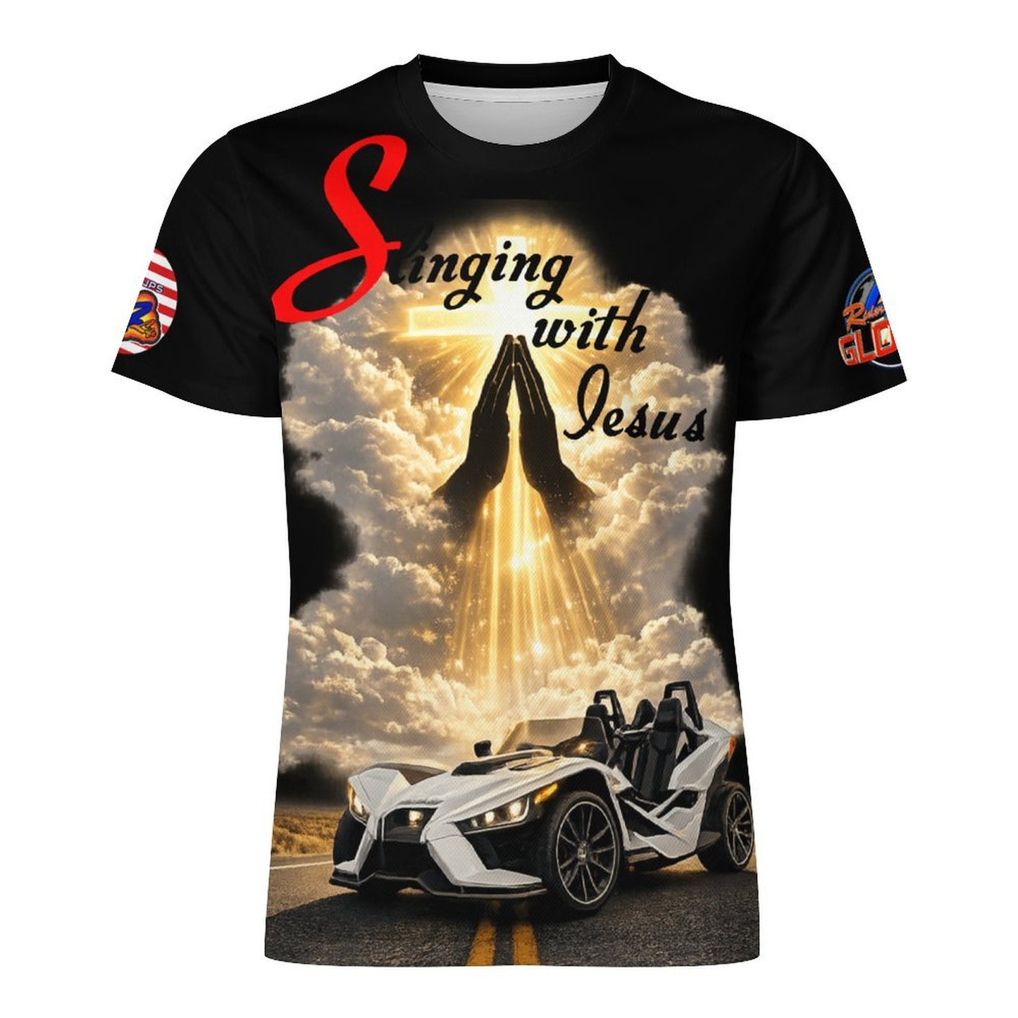 R4L Slinging with Jesus Praying Hands 2 Ice Silk Tee Blk