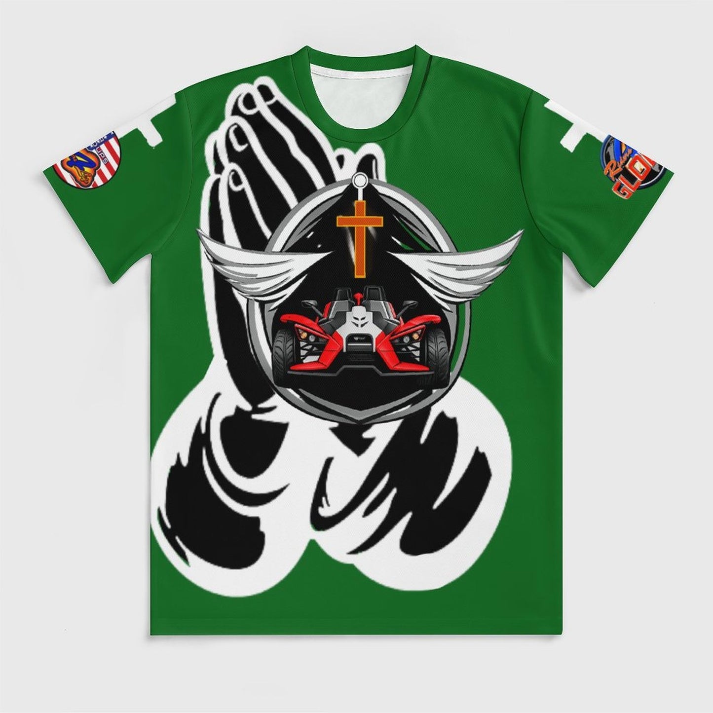 Design Men's Ice Silk All Print T-Shirt Grn