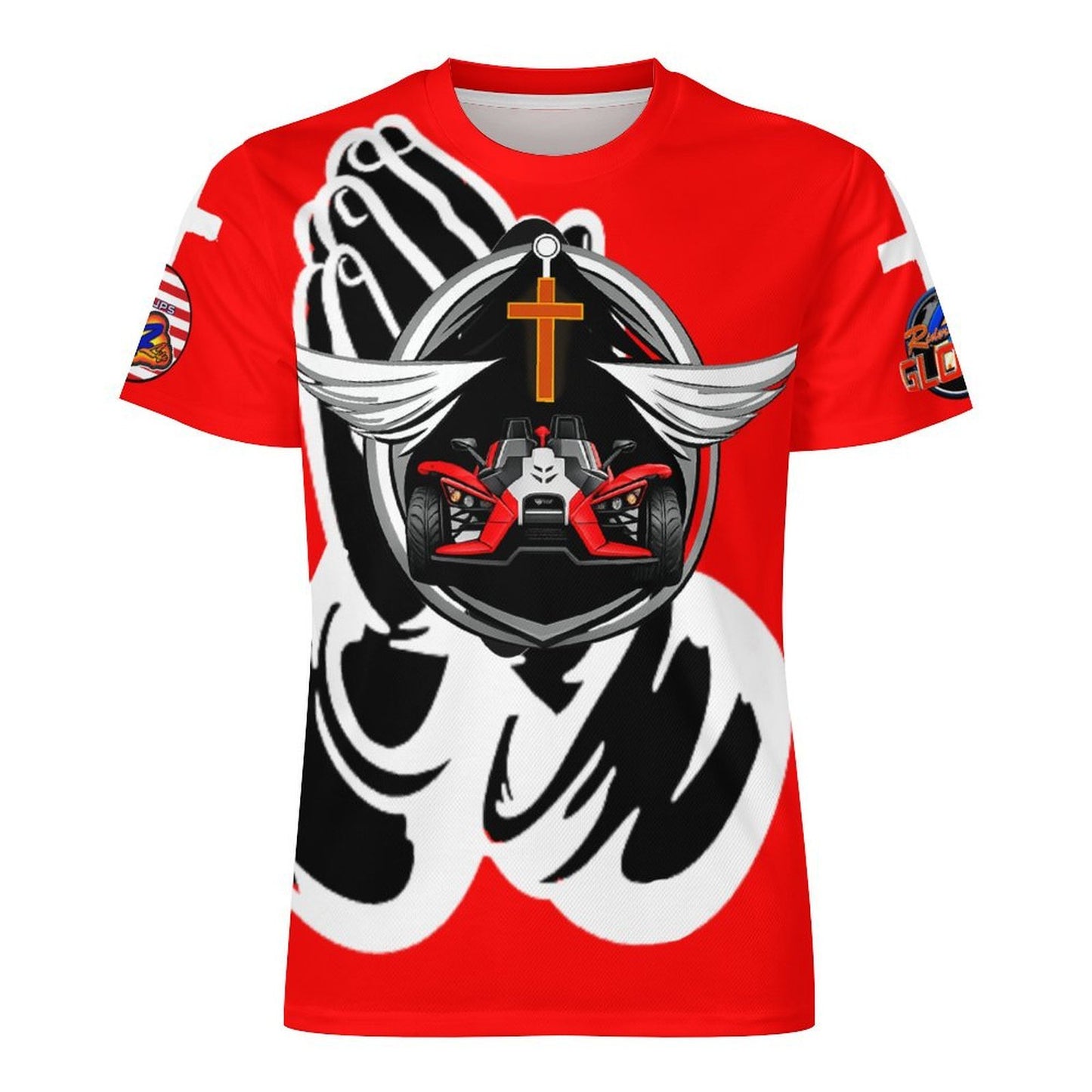 R4L Slinging with Jesus Praying Hands Ice Silk Tee Red