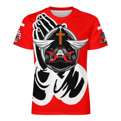 R4L Slinging with Jesus Praying Hands Ice Silk Tee Red