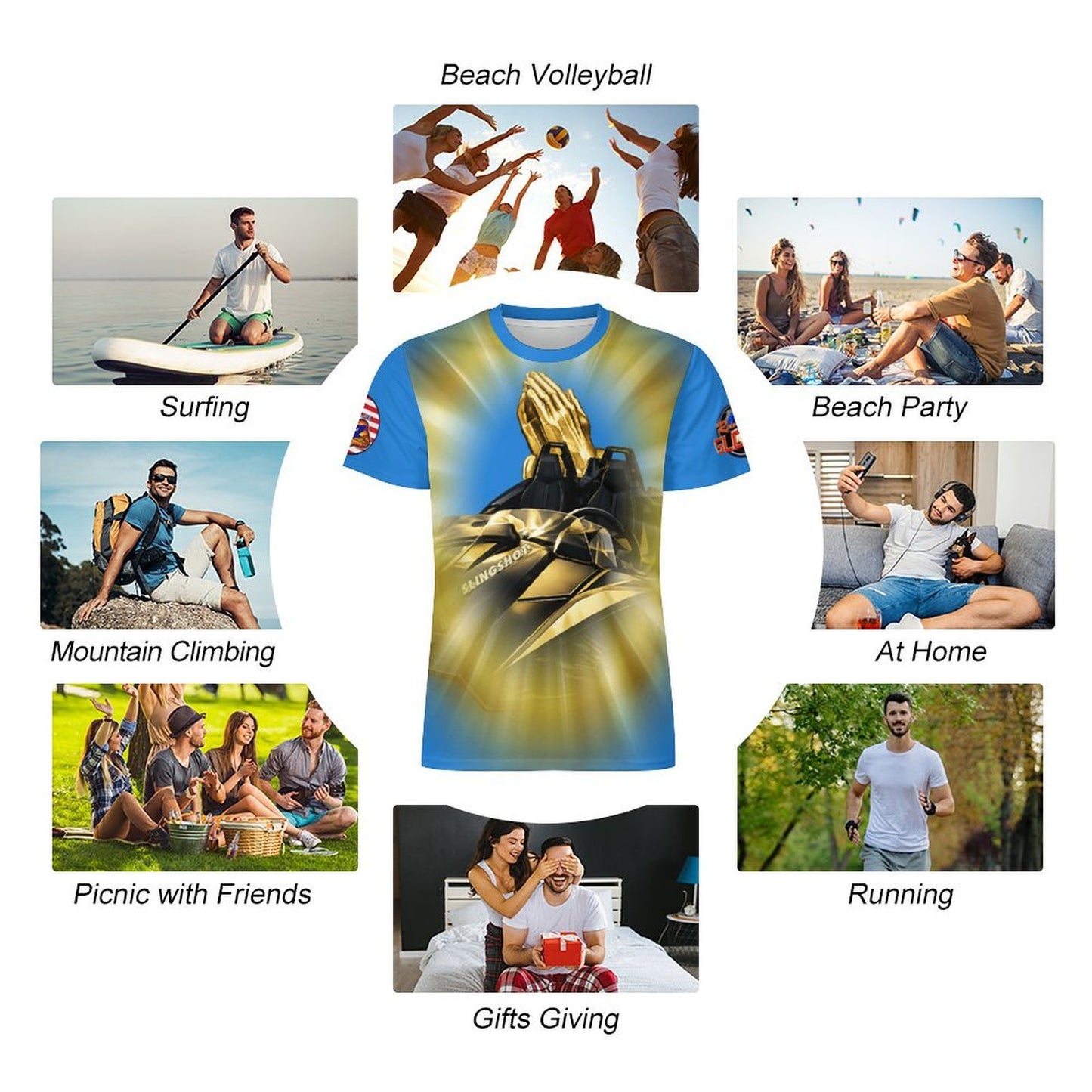 R4L Ride with Faith Ice Silk Tee - Blu