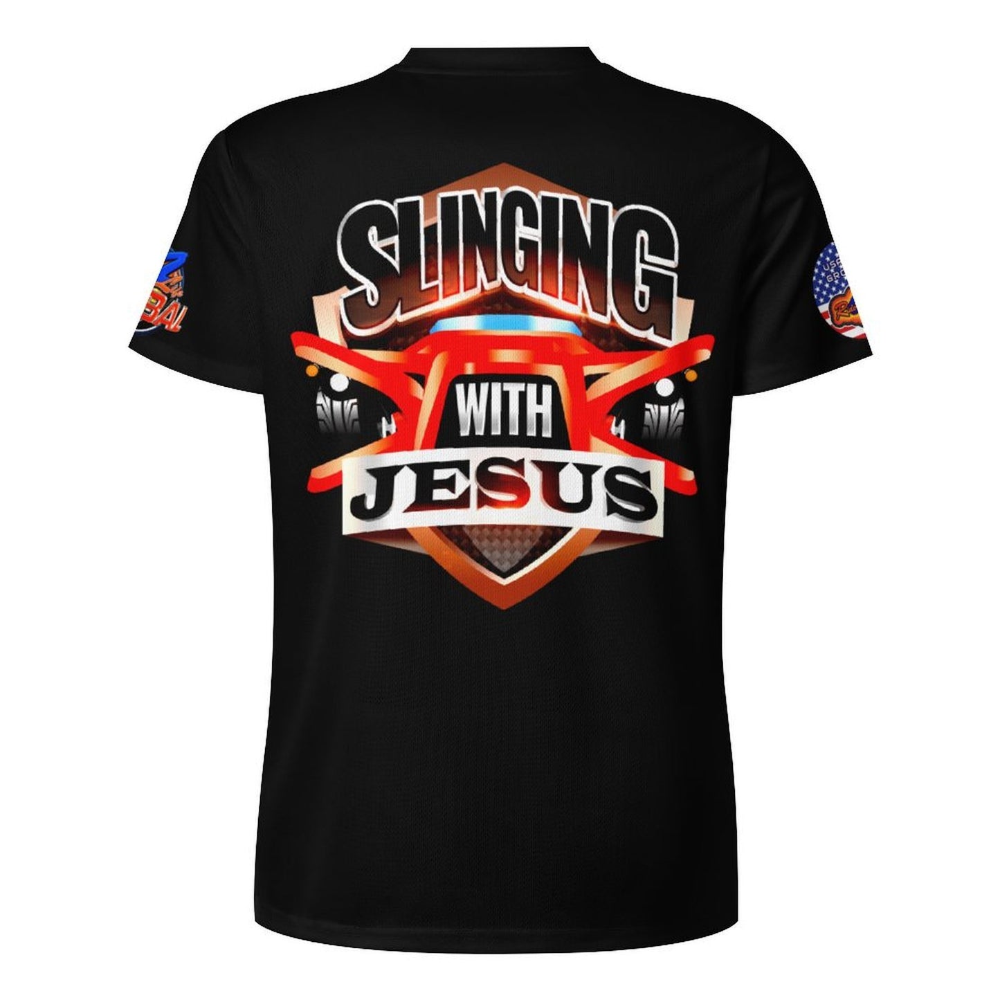 R4L Slinging with Jesus Glowing Cross Ice Silk Tee Blk
