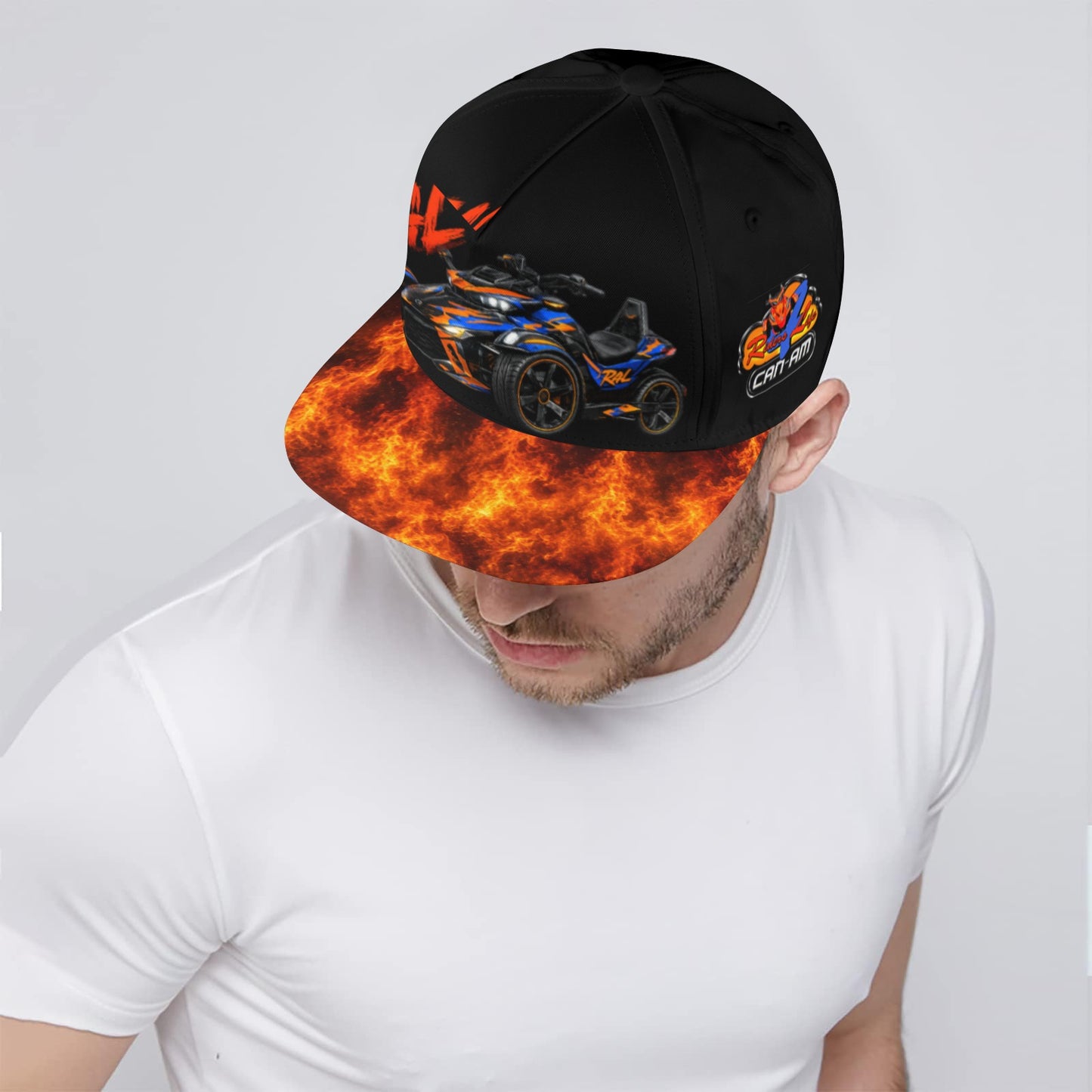 R4L Can Am Snapback Hat Orange Flame