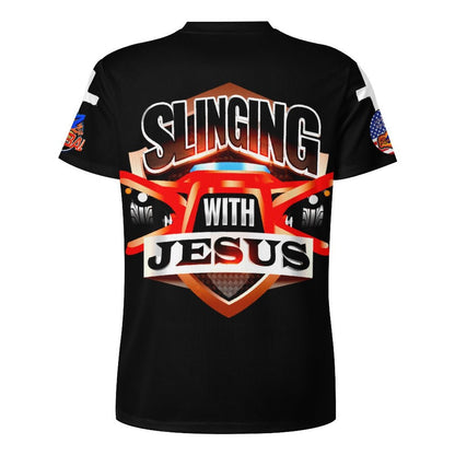 R4L Slinging with Jesus Praying Hands Ice Silk Tee Blk