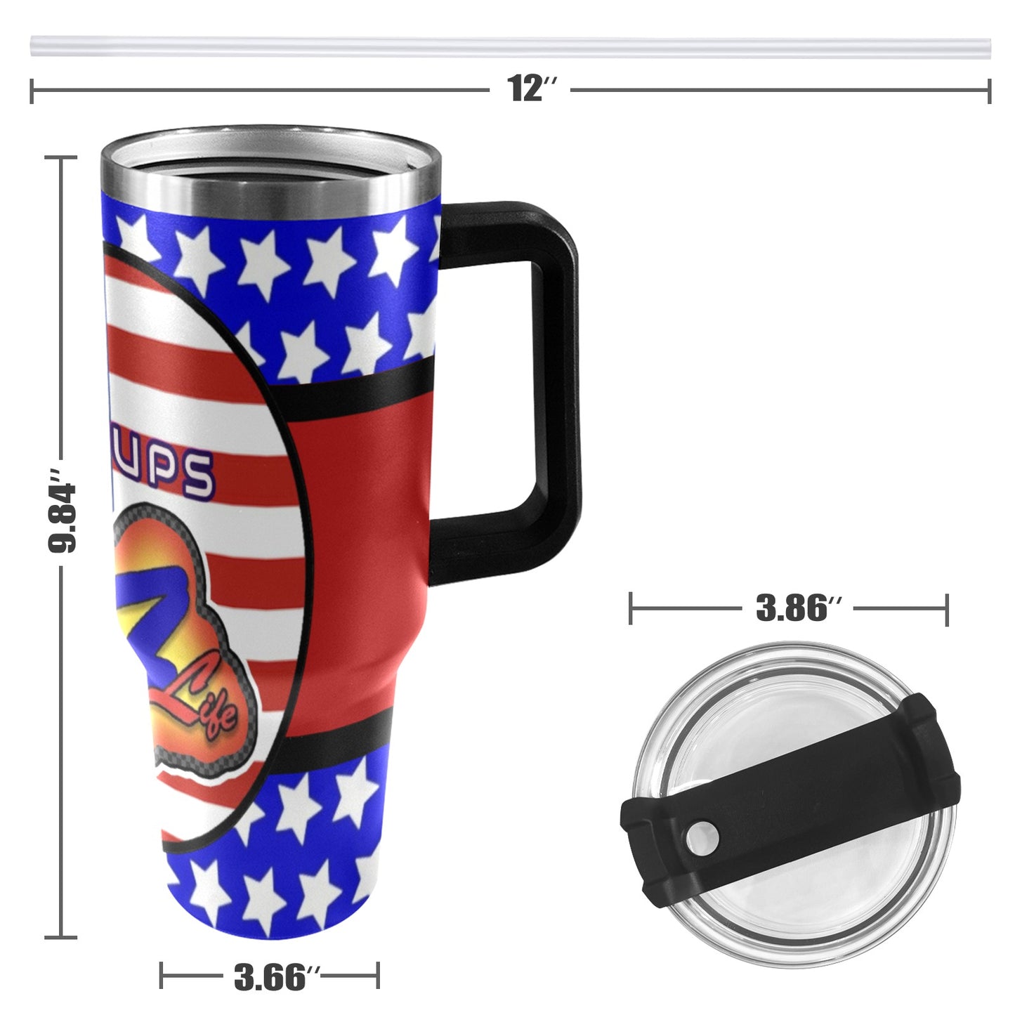 R4L USA Groups 40oz Stainless Steel Stanley Mug 40oz Tumbler with Black Handle