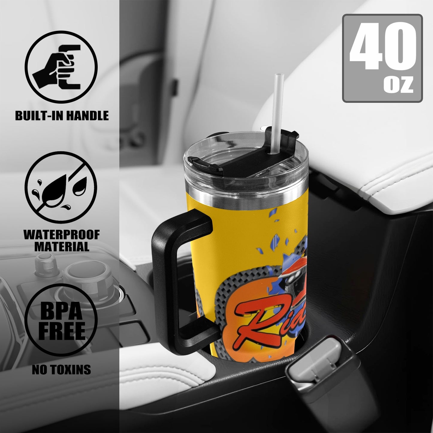 R4L 40oz Stainless Steel Stanley Mug 40oz Tumbler with Black Handle