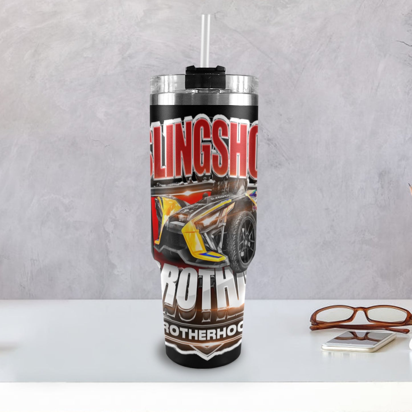 R4L Slingshot Brothas 40oz Stainless Steel Stanley Mug 40oz Tumbler with Black Handle