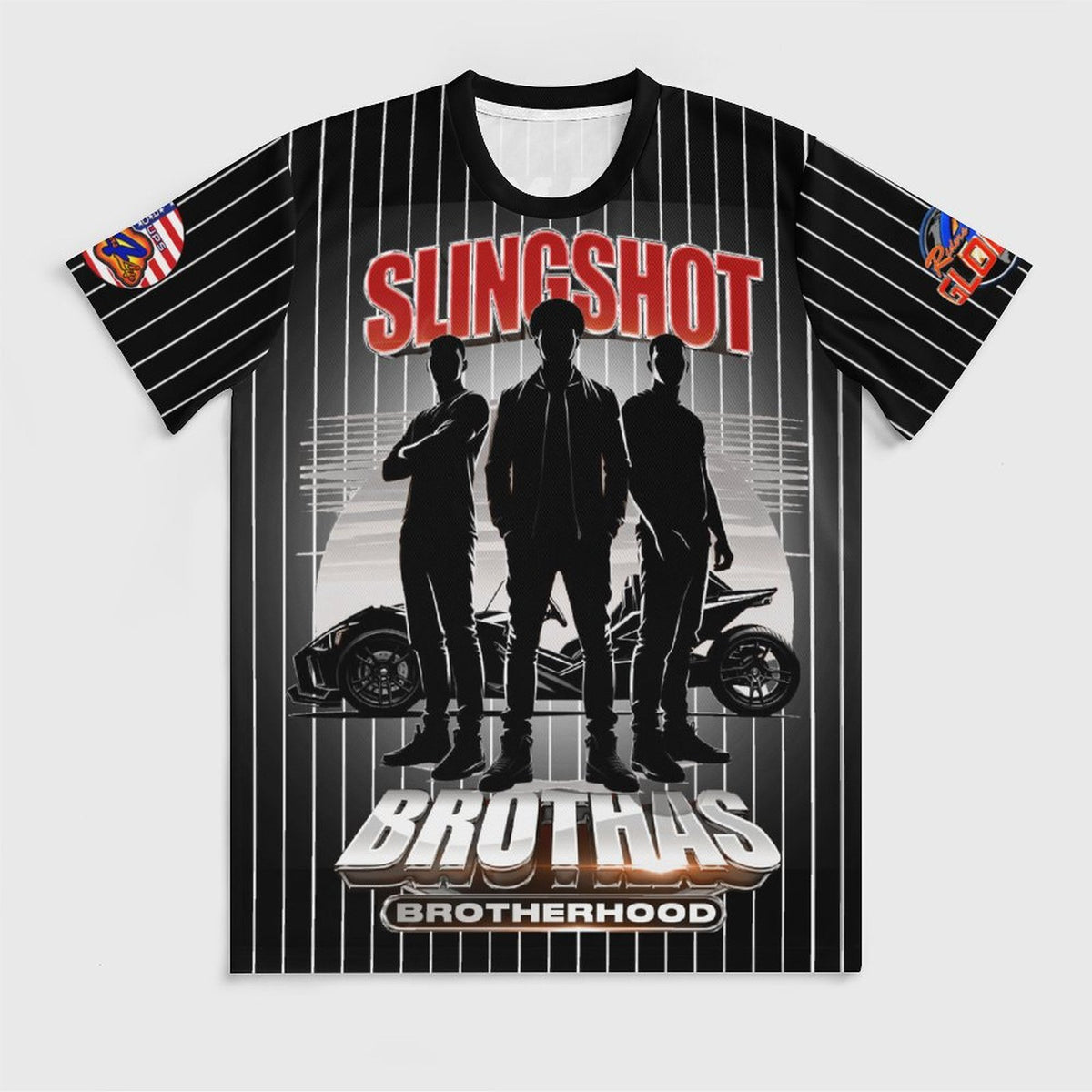 R4L Slingshot Brothas Striped Ice Silk Tee - Blk