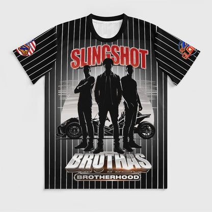 R4L Slingshot Brothas Striped Ice Silk Tee - Blk