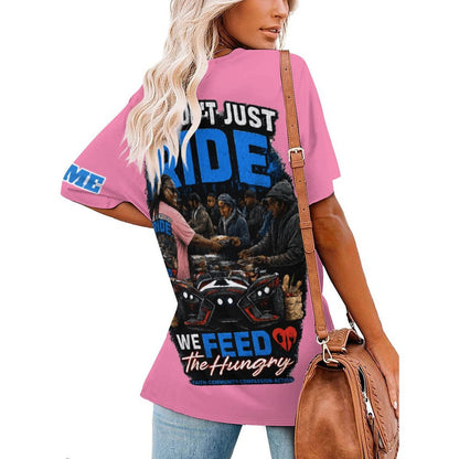 R4L Slinging Out Hunger Women's Ice Silk V-Neck T-Shirt - Pnk