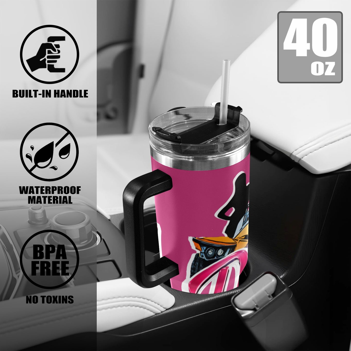 R4L Slingshot Divas 40oz Stainless Steel Stanley Mug 40oz Tumbler with Black Handle
