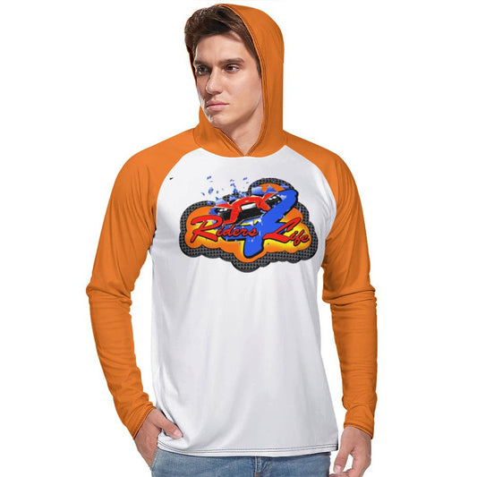 R4L Men's Long Sleeve Sun Protection  Hoodie - Orange
