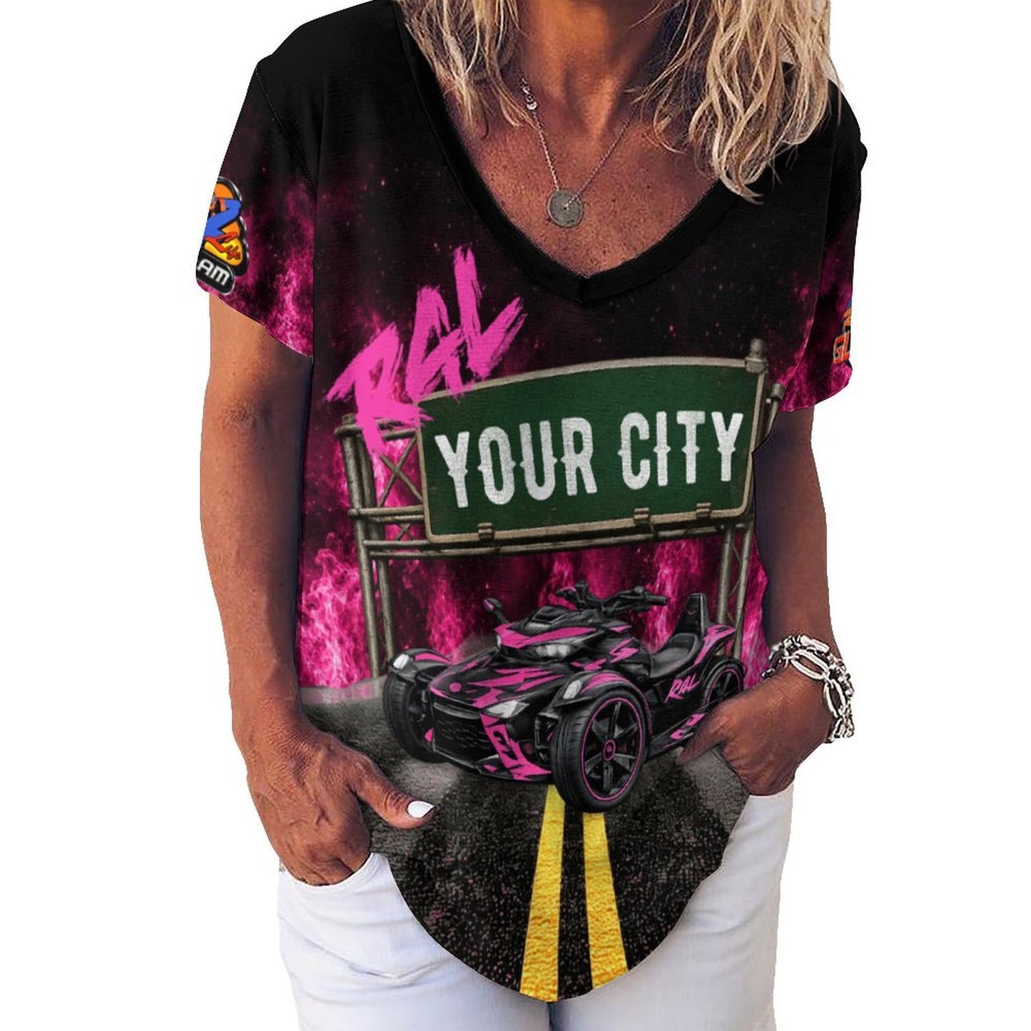 R4L Can Am Ice Silk Women's Tee Pink Flame