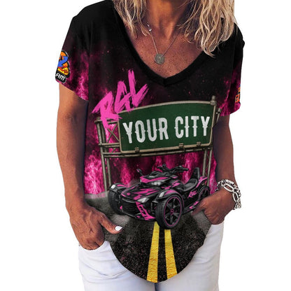 R4L Can Am Ice Silk Women's Tee Pink Flame